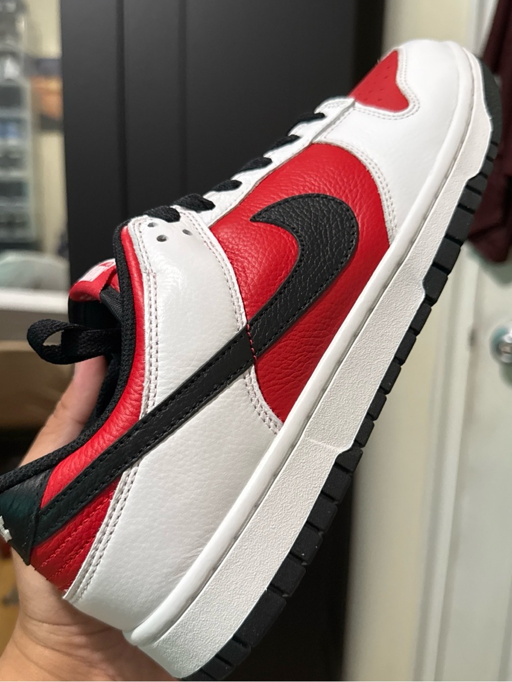 Men's Red, White & Black Low-Top Sneaker